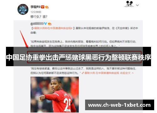 中国足协重拳出击严惩赌球黑恶行为整顿联赛秩序